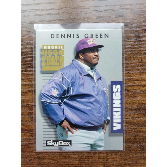 1992 Skybox Primetime #144 Dennis Green - Rookie - Vikings- NFL - Freshly Opened - Picture 1 of 2